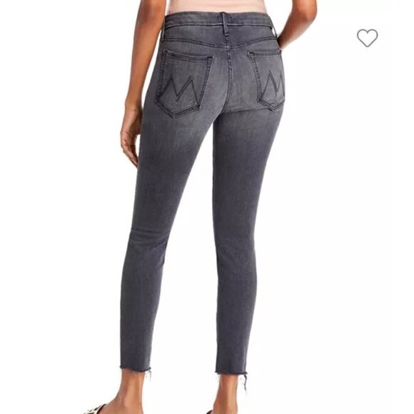 Mother The Looker Ankle Gray Skinny Jeans Burned Out Lanterns Size 27 - Picture 2 of 12